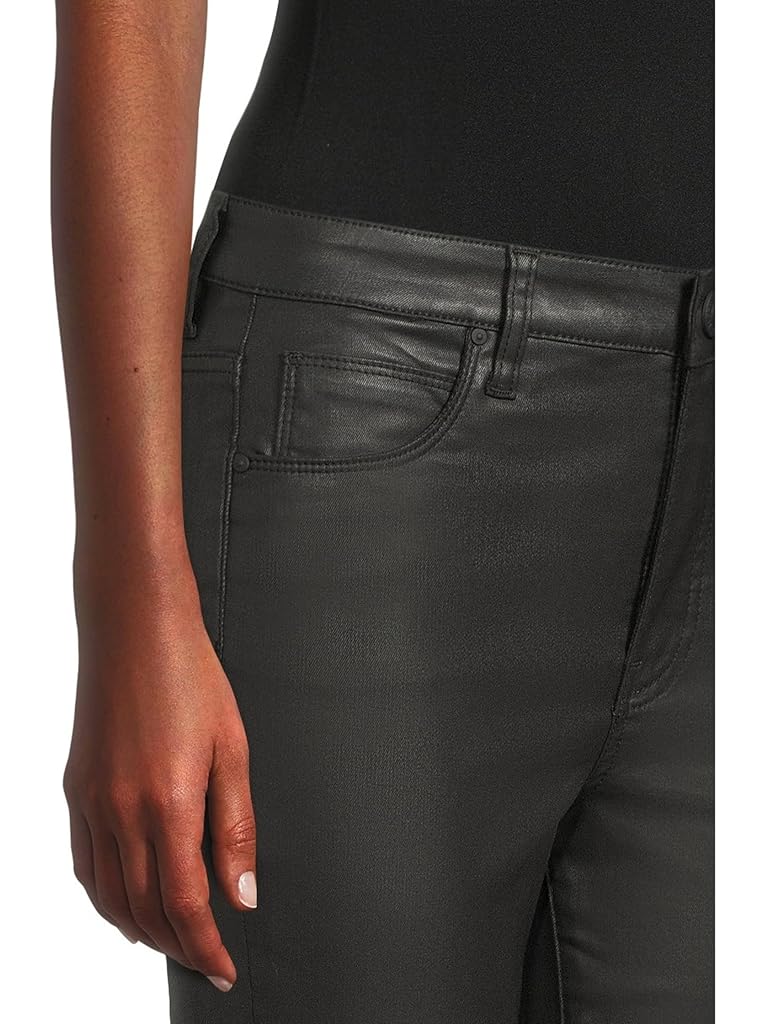 Black KUT from the Kloth Charlize High-rise Fab Ab Cigarette Leg-raw Hem In Black