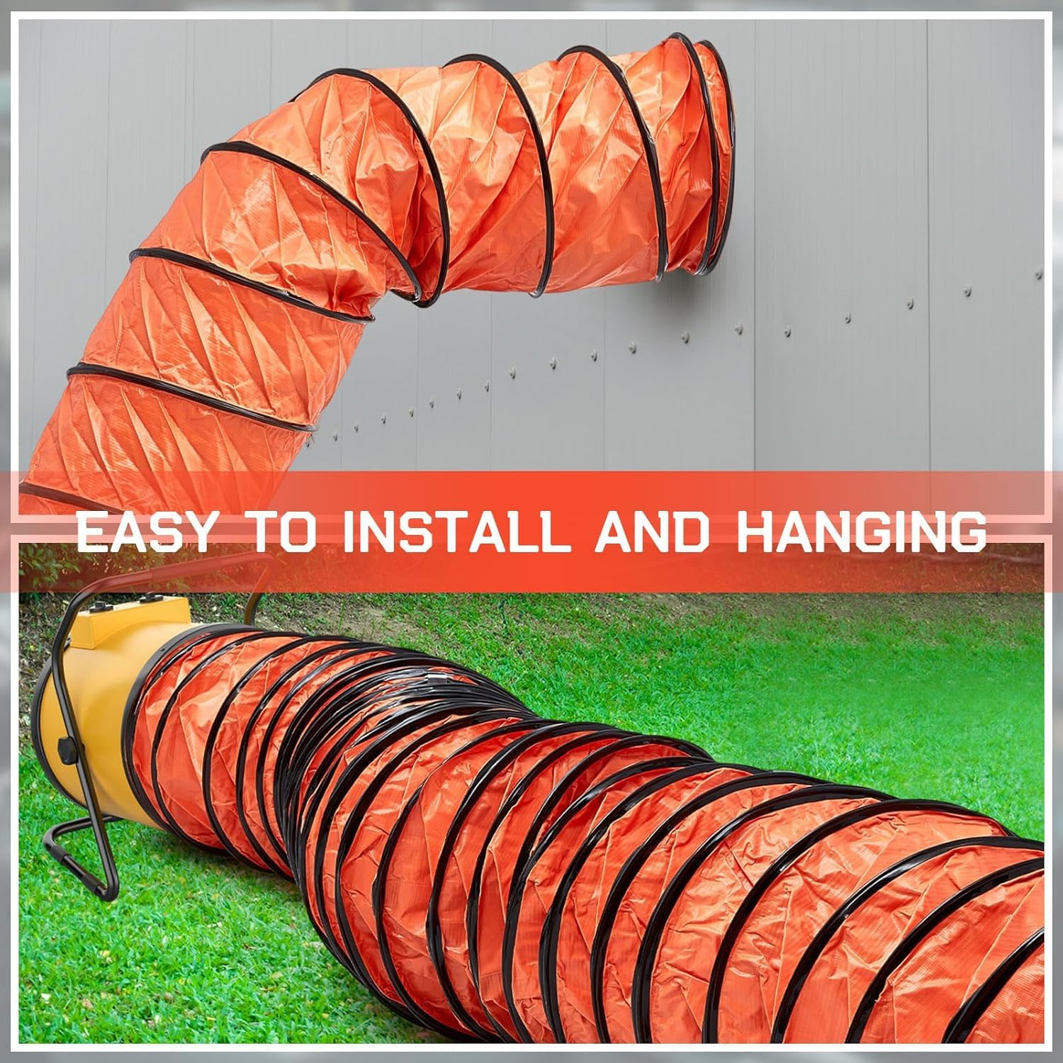 Manguera Flexible de PVC de 3,2 pies de MObyat para conductos de Aire, Manguera de 7,8 Pulgadas para HVAC, conducto de Aire ignífugo para Ventilador de Escape de Servicios públicos
