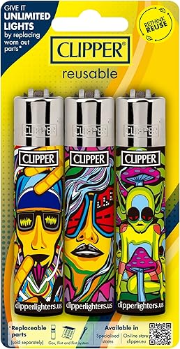 Miniatura 5 de Clipper - Encendedor clásico grande reutilizable - Paquete de encendedores recargables icónicos de primera calidad - Reemplaza la rueda de butano,