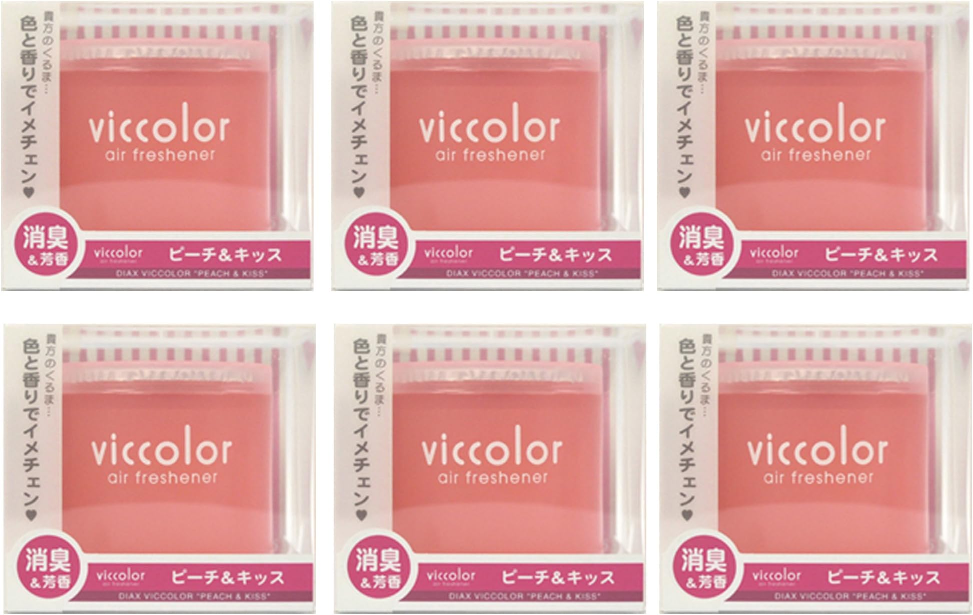 Viccolor Peach and Kiss Scent 6-pack Japanese Car Air Freshener
