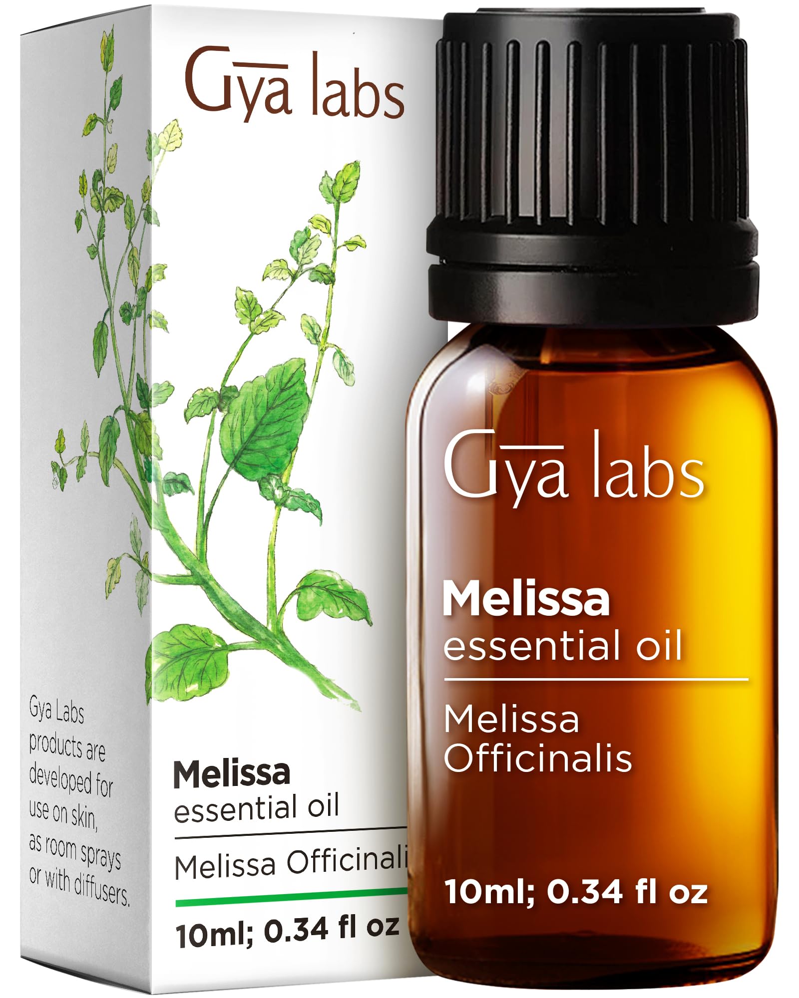 Gya LabsGya Labs Melissa Essential Oil for Skin - 0.34 Fl Oz - Melissa Oil for Diffuser, Hair & DIY Candle Making ScentUSDA OrganicClimatePartner certified
