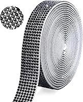 Vista 1 de Tiras de Cinta de Diamantes de Imitación de Cristal Autoadhesivas Negras, Tiras de Cinta de Diamantes de Imitación de 7 Filas con Adhesivo