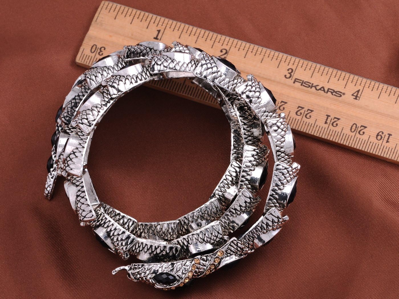 Alilang Egyptian Snake Rhinestones Stretch Cuff Wrap Bangle Bracelet