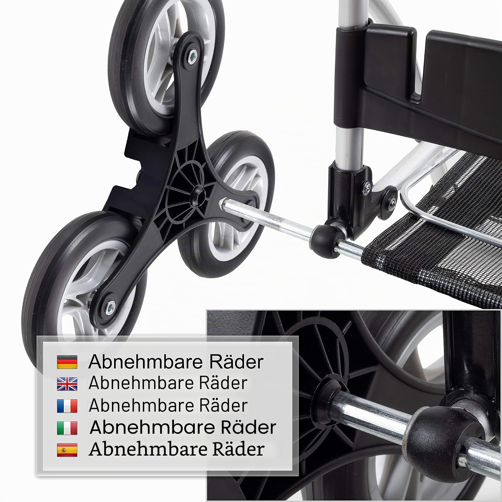 ANDERSEN Einkaufstrolley - Treppensteiger Royal Shopper Ole schwarz 47 L Handwagen,modisch,Shopping, Aluminium, klappbar, Räder abnehmbar, ...