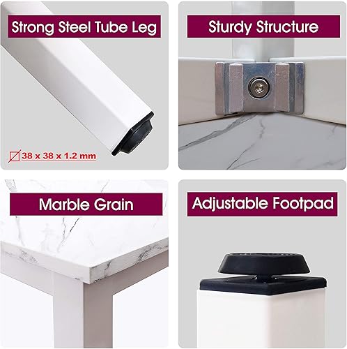 Miniatura 34 de Escritorio grande de madera para computadora de 47 pulgadas, escritorio de estilo moderno y simple para oficina en casa, dormitorio, escritorio de