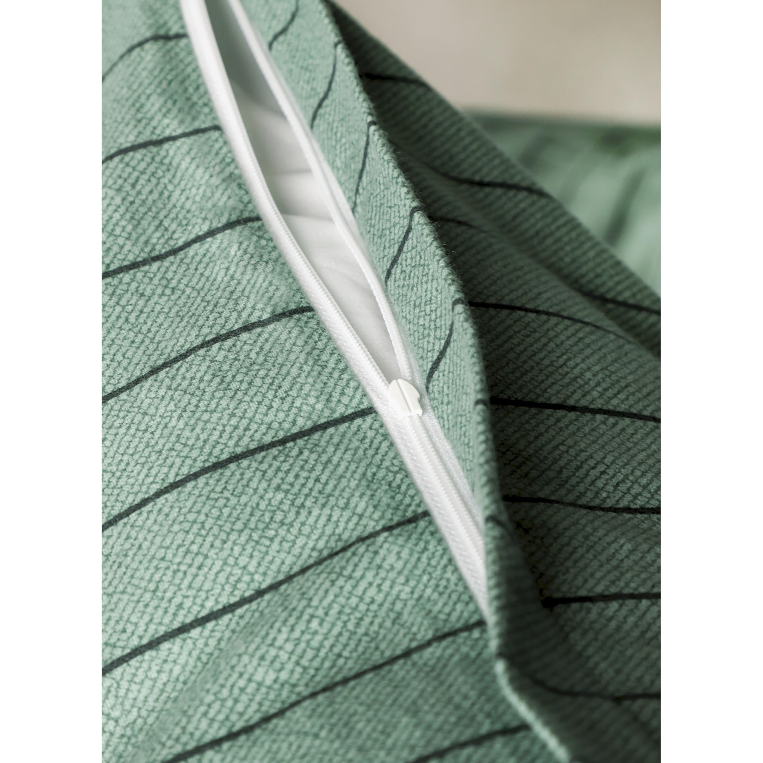 SCHÖNER WOHNEN Juego de ropa de cama de franela 155x220 algodón verde - Juego de ropa de cama de lujo de 2 piezas ecológico - juegos suaves y cálidos y esponjosos - 1 funda de edredón y 1 funda de