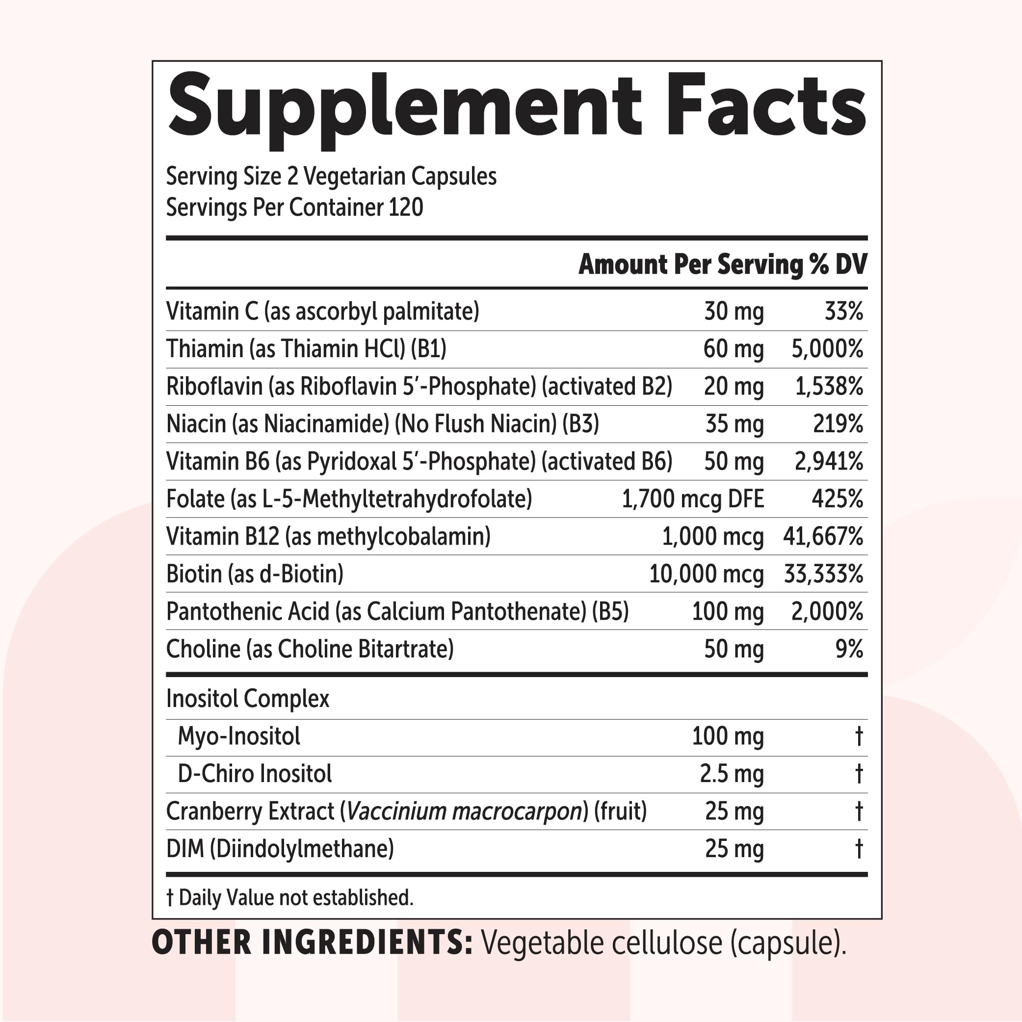 Micro Ingredients Methylated B Complex for Women, 240 Vegetarian Capsules | Activated B Vitamins with Methylfolate, Methyl B12, DIM & Inositol Complex | 14-in-1 Bioactive B Vitamin Formula — Amazon image 6