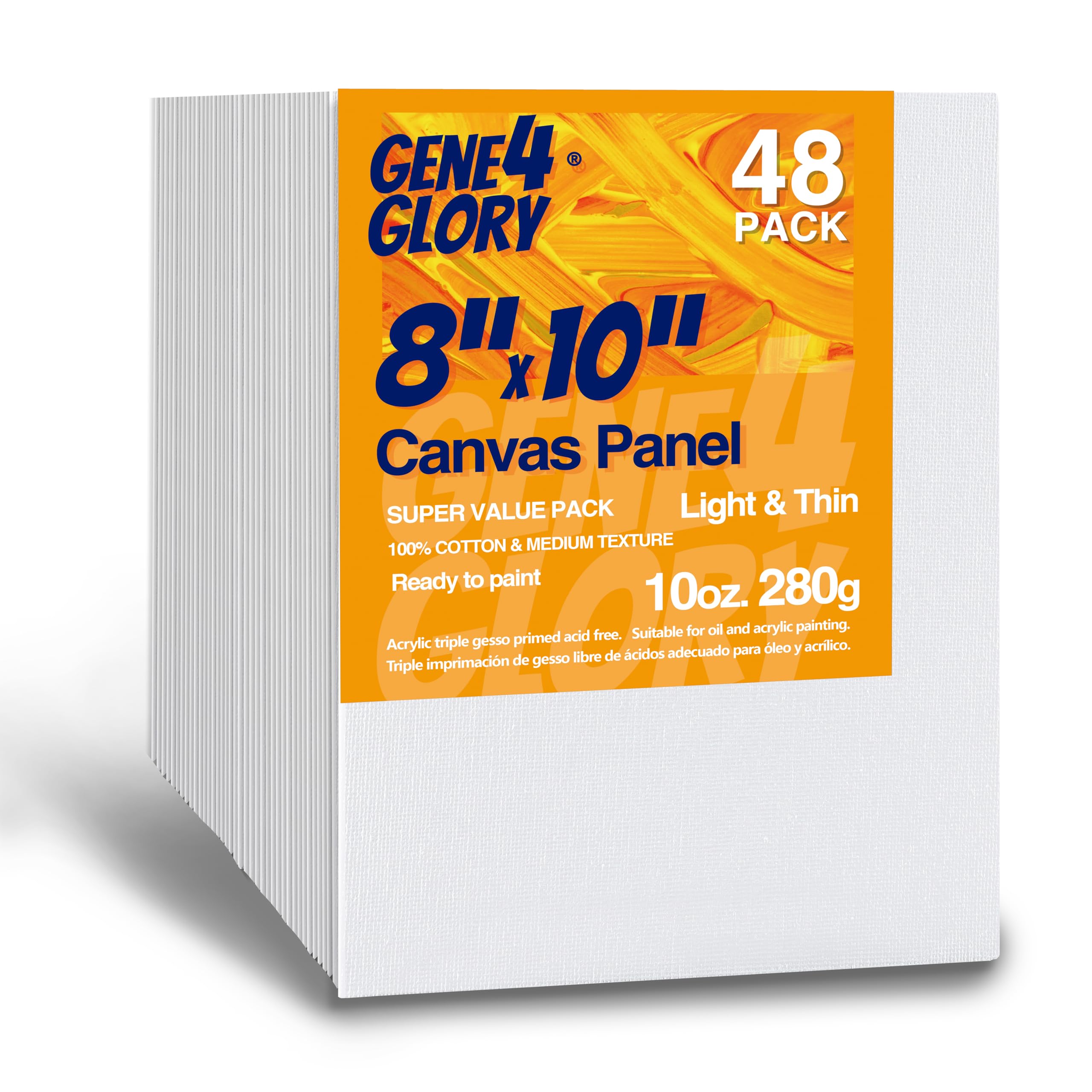 48 Pack Canvas Boards for Painting 8 x 10 inch Painting and Drawing Acrylic Oil Painting for Kids Adults