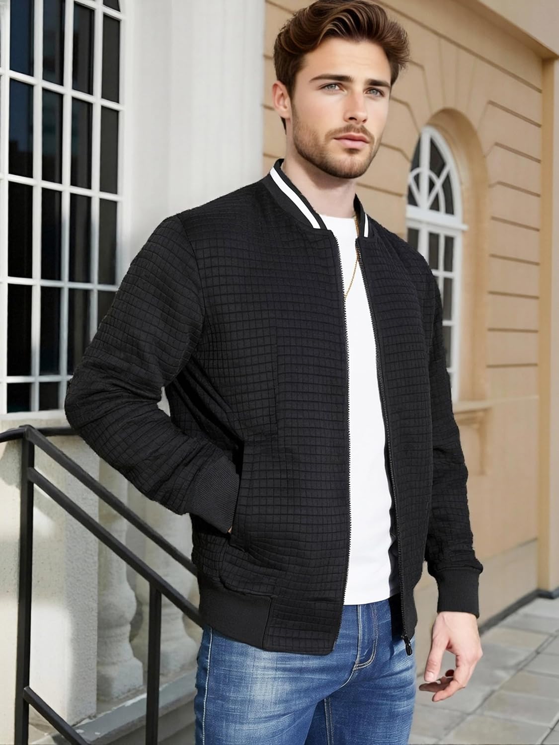 Jaqueta masculina leve casual leve para homens jaqueta bomber waffle casaco universitário com zíper em promoção! Veja a oferta e mais achadinhos de Jaquetas & Casacos 8 Hoje é o melhor dia para comprar Jaqueta masculina leve casual leve para homens jaqueta bomber waffle casaco universitário com zíper com aquele preço maroto! Promoção! Aproveite a oferta! 8