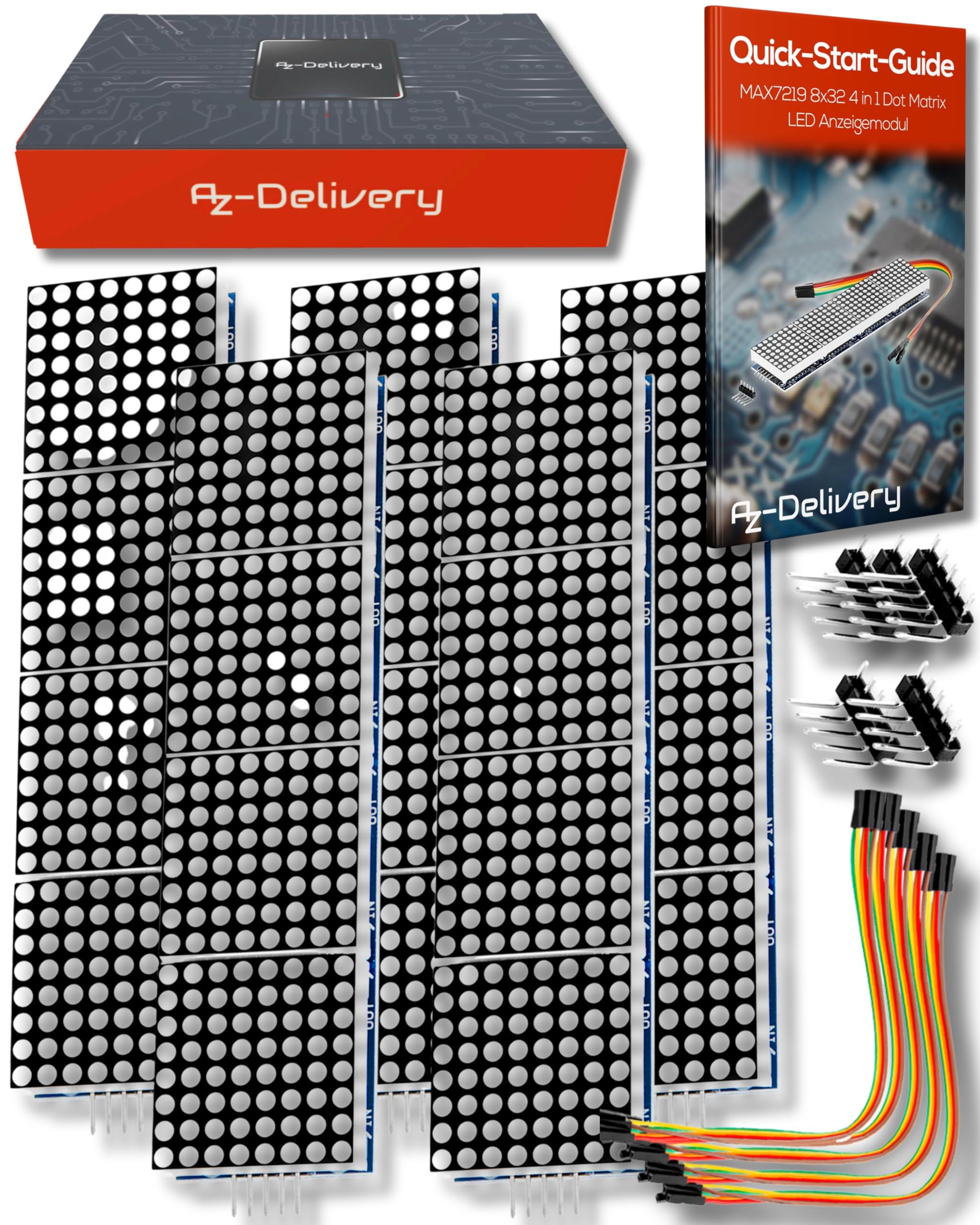 AZDelivery 3 x MAX7219 8 x 32 Dot Matrix MCU 4 in 1 LED Display