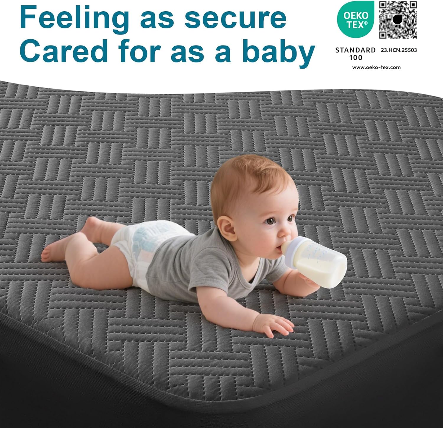 Waterproof Mattress Protector Queen Size - Breathable, Noiseless, Ultra-Soft Bed Cover, Mattress Pad Cover with Deep Stretchable Pockets 8"-21" (Gray) - Image 7