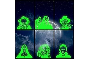 Halloween Glow in the Dark Window Clings - 6 Pack Scary Movie Icons