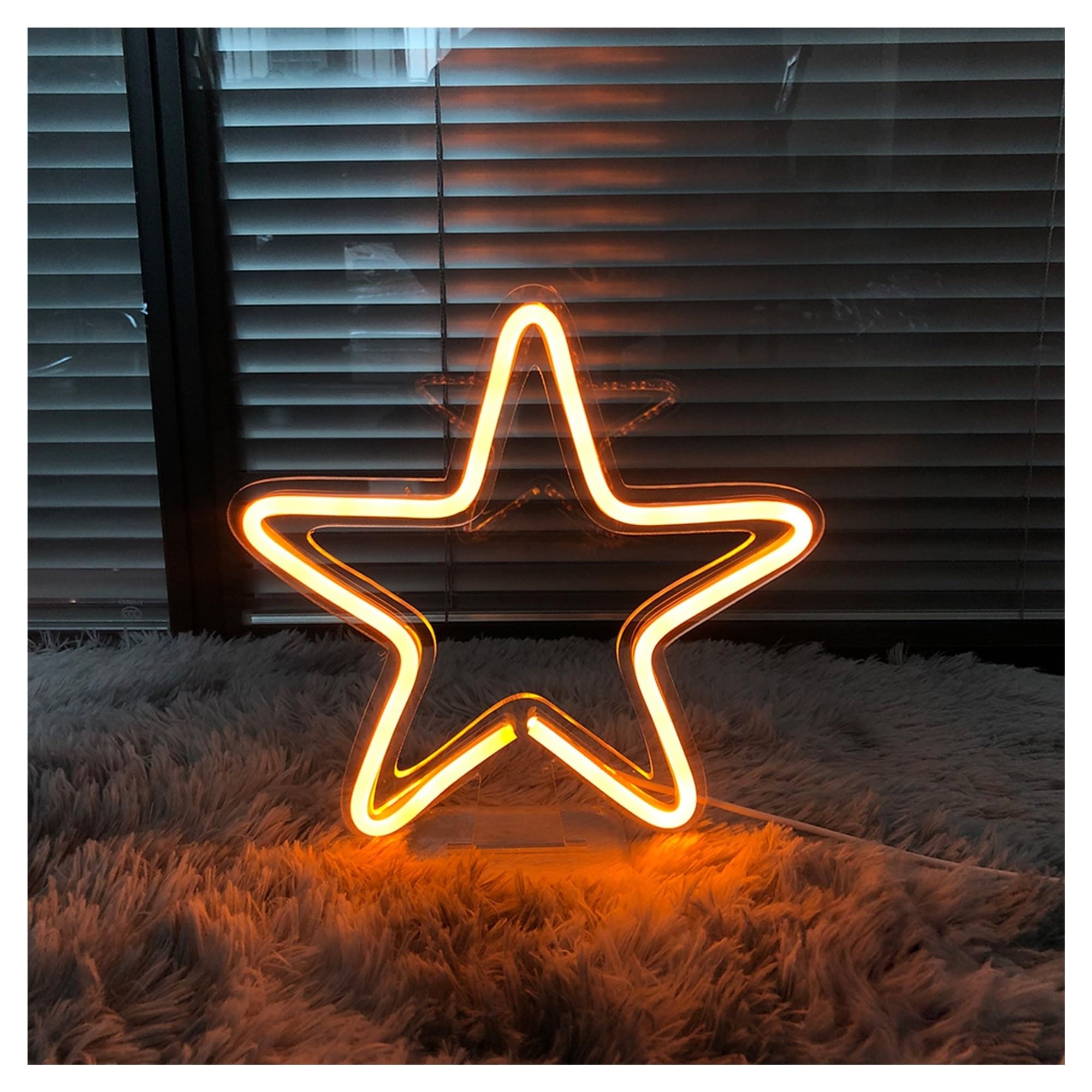 Wiszące neony artystyczne Lampa USB, Gwiazdy, Znak, Biurko, Neon, Dekoracja Do Pokoju Dziecięcego, Dekoracja Ścienna Na Imprezę 25cmx25cm(A)