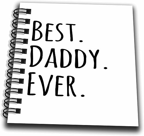 3dRose db_151486_3 Best Daddy Ever-Regalos para padres-Papás-Bueno para el Día del Padre-Texto Negro-Mini Bloc de notas, 4 x 4"