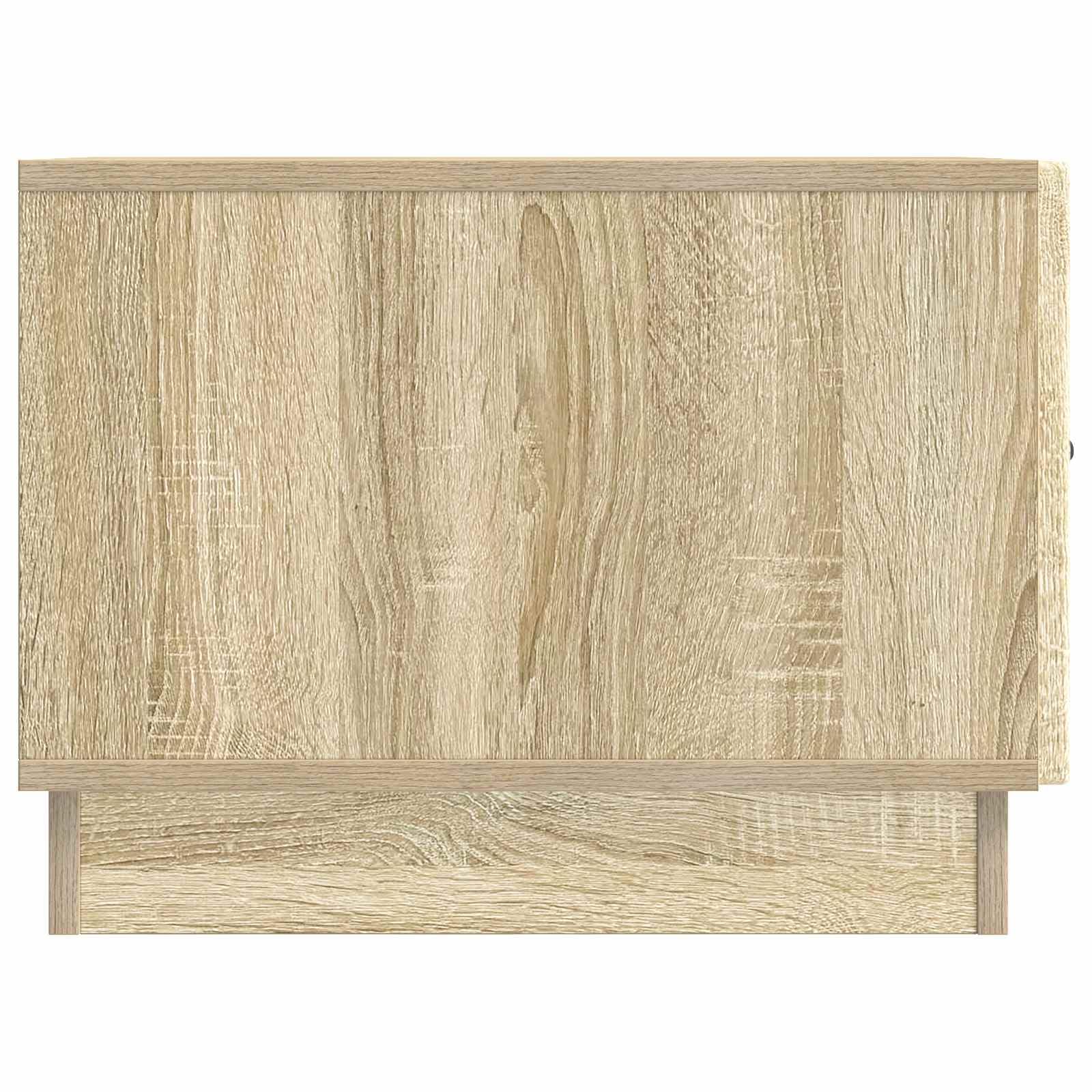 Stolik kawowy dąb Sonoma z materiału drewnopochodnego 49 x 50 x 37 cm z szufladą, miejsce do przechowywania, stolik pomocniczy, styl vintage, uniwersalny, na sofę, lounge, do biura