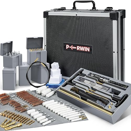 Kit de limpieza universal de pistola de lujo para todos los calibres de pistola rifle, pistola, escopeta, kits de limpieza de caza con todos los