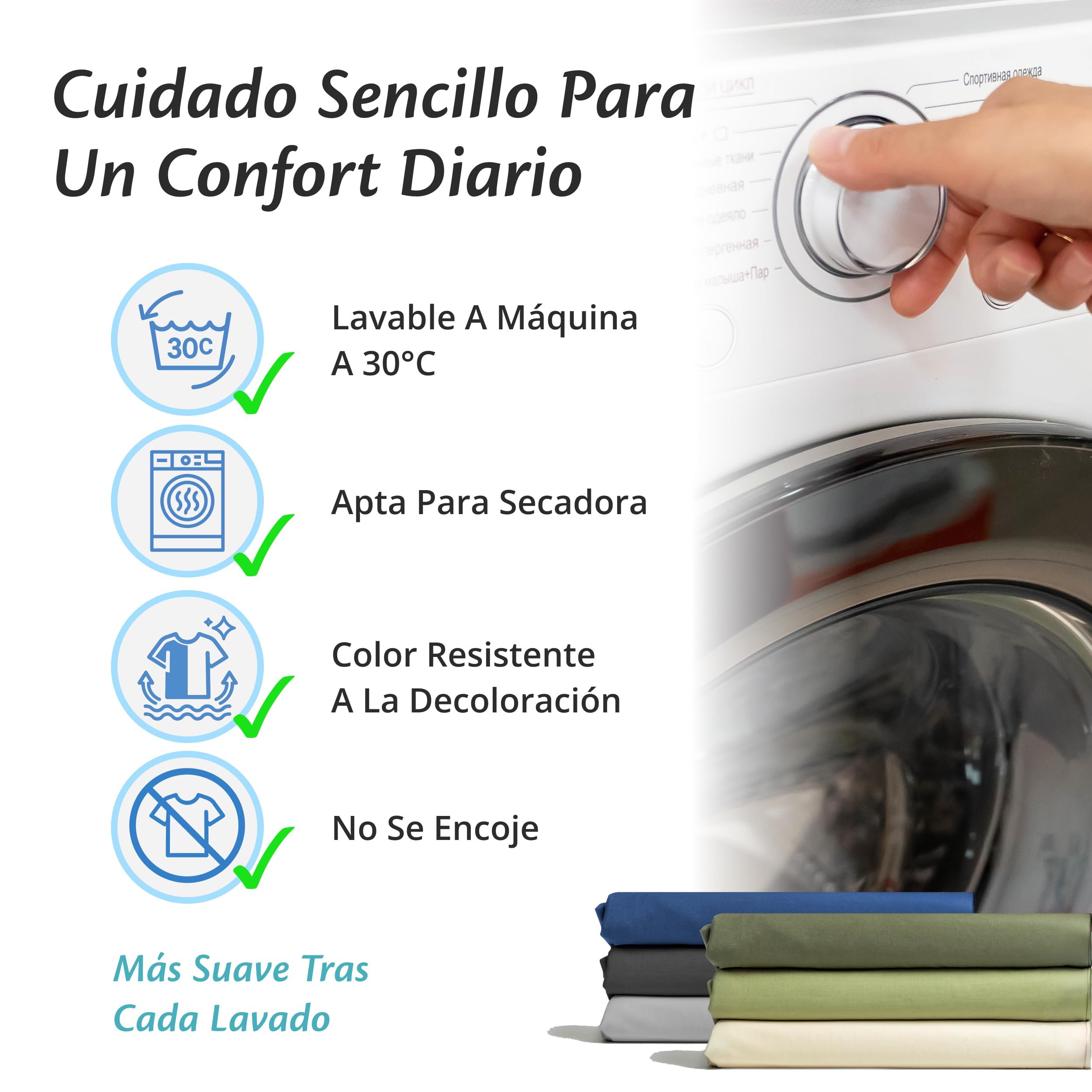 Ella Funda nórdica para Manta de Peso de 135 x 200 cm, Fabricada en 100% algodón, Adecuada para edredón de 7 kg y 9 kg