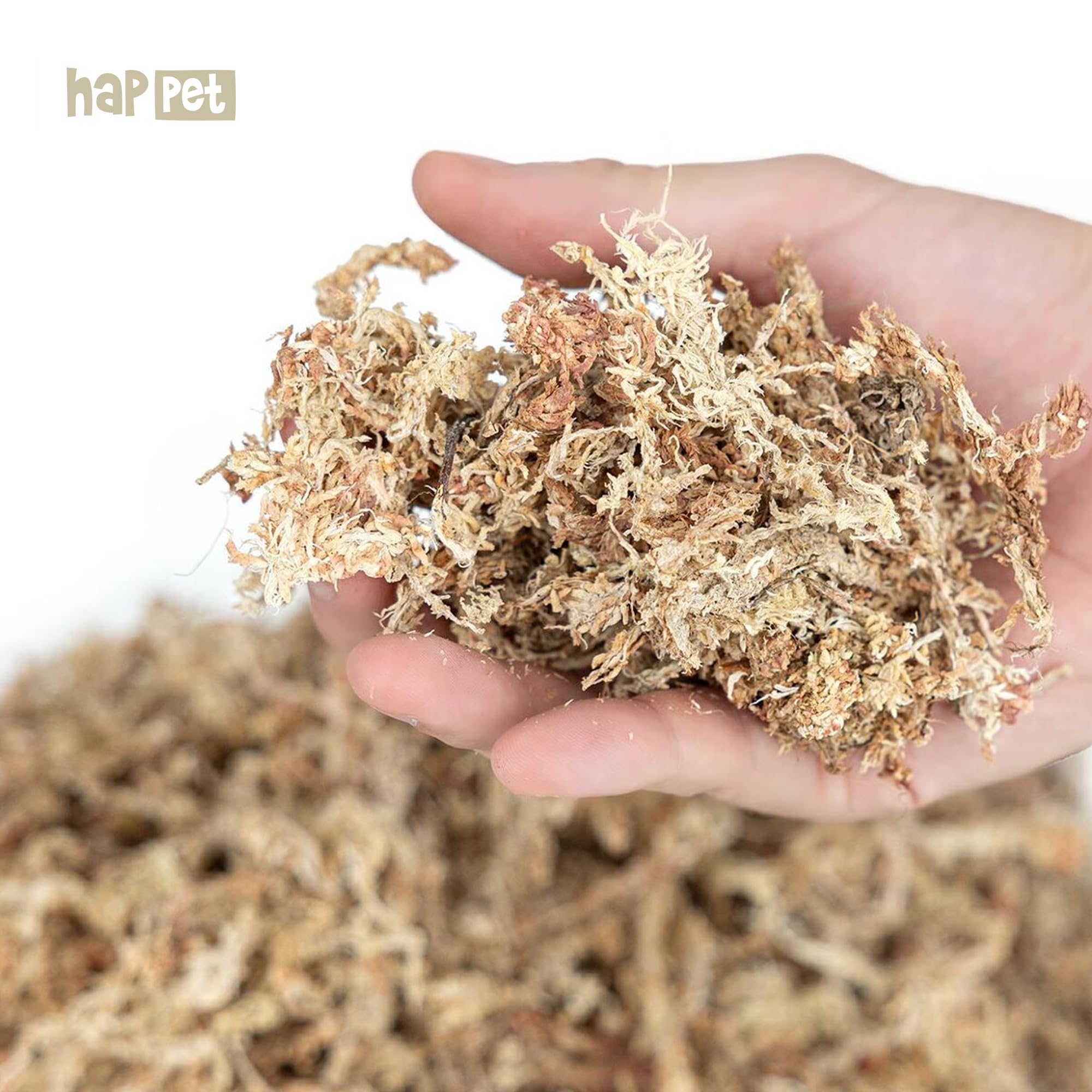 HAPPET Sphaigne Naturelle 1 kg – Mousse Sphagnum Haute Rétention d’Humidité pour Terrarium Tropical, Reptiles, Amphibiens, Plantes, Incubation et Cachette Humide