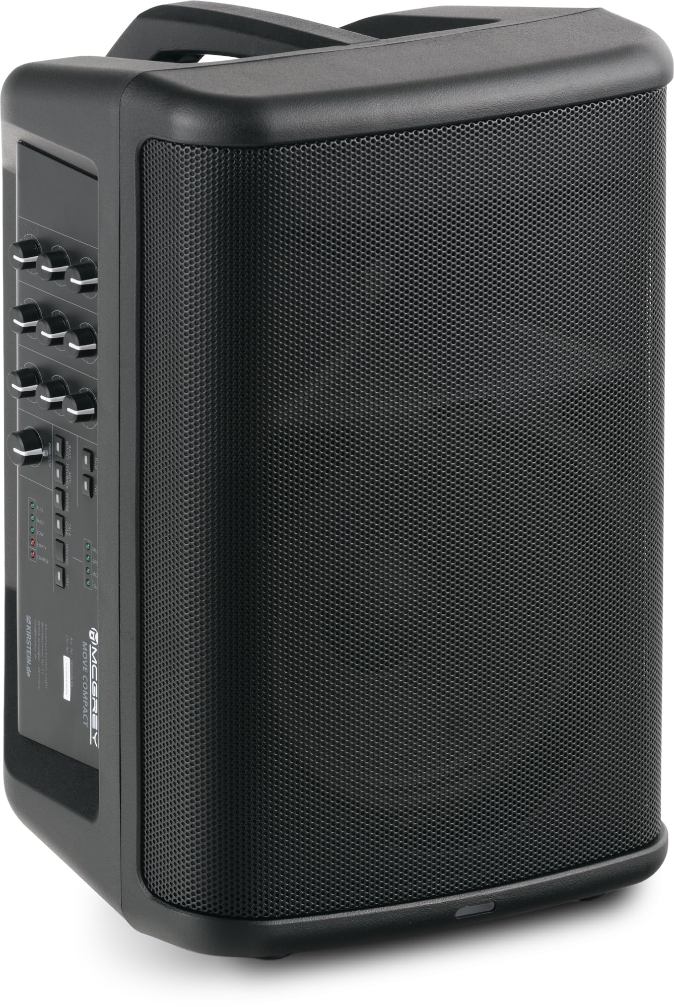 McGrey Move Compact Akku PA Lautsprecher - Mobile 8 Zoll Aktivbox mit Bluetooth und TWS, kraftvoller Sound für Events, Party und Präsentation, bis 8 Stunden Laufzeit - Schwarz