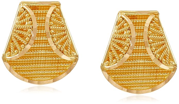 22KT Yellow Gold Stud Earrings for Girls