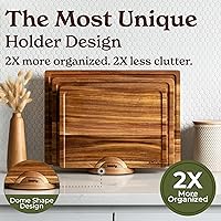 Vista 4 de SMIRLY - Juego de tablas grandes para cortar para la cocina, con soporte incluido, hecho de madera de bambú