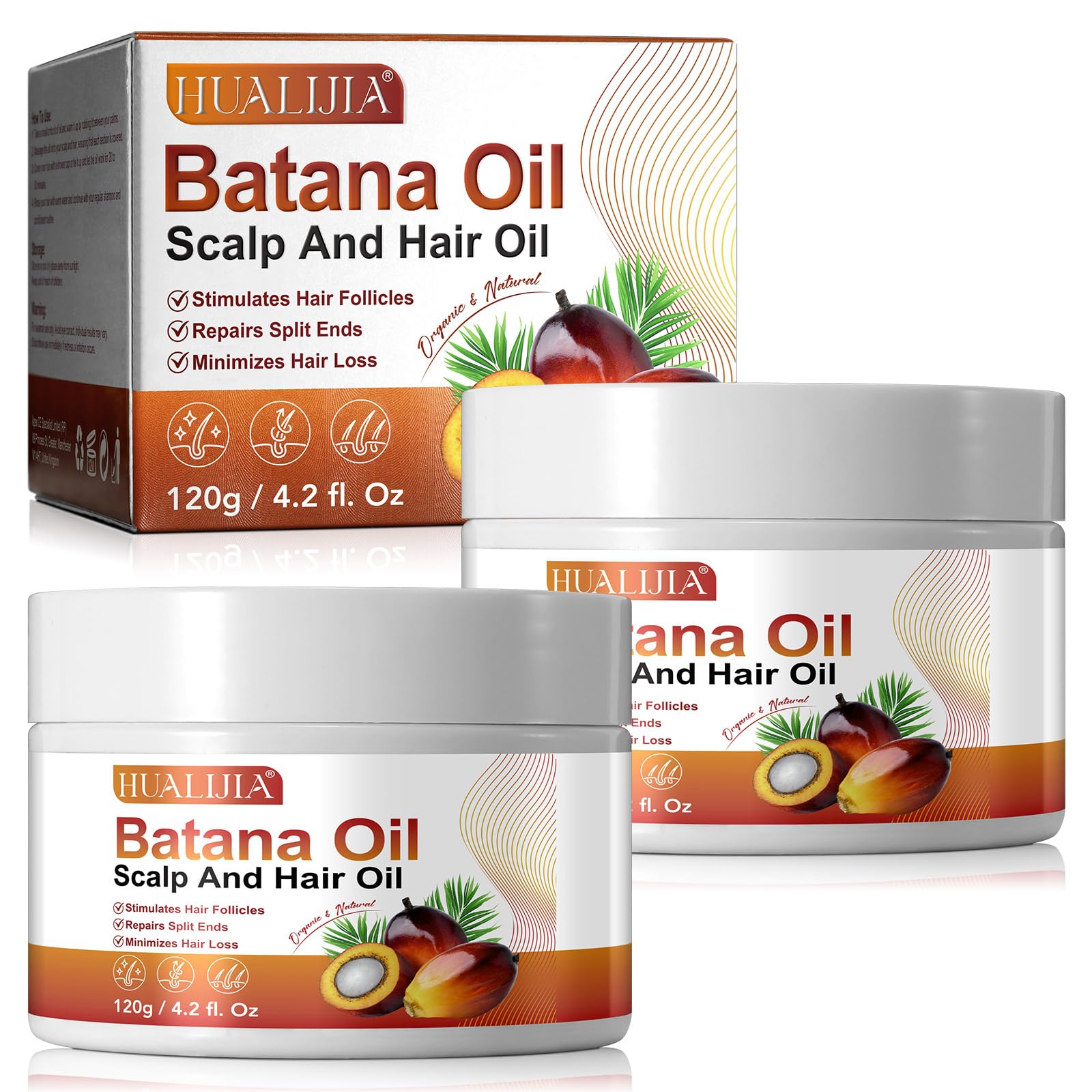 2 Pack Raw Batana Oil for Hair Growth Batana Oil Organic Dr. Sebi from Honduras, Prevent Hair Loss
