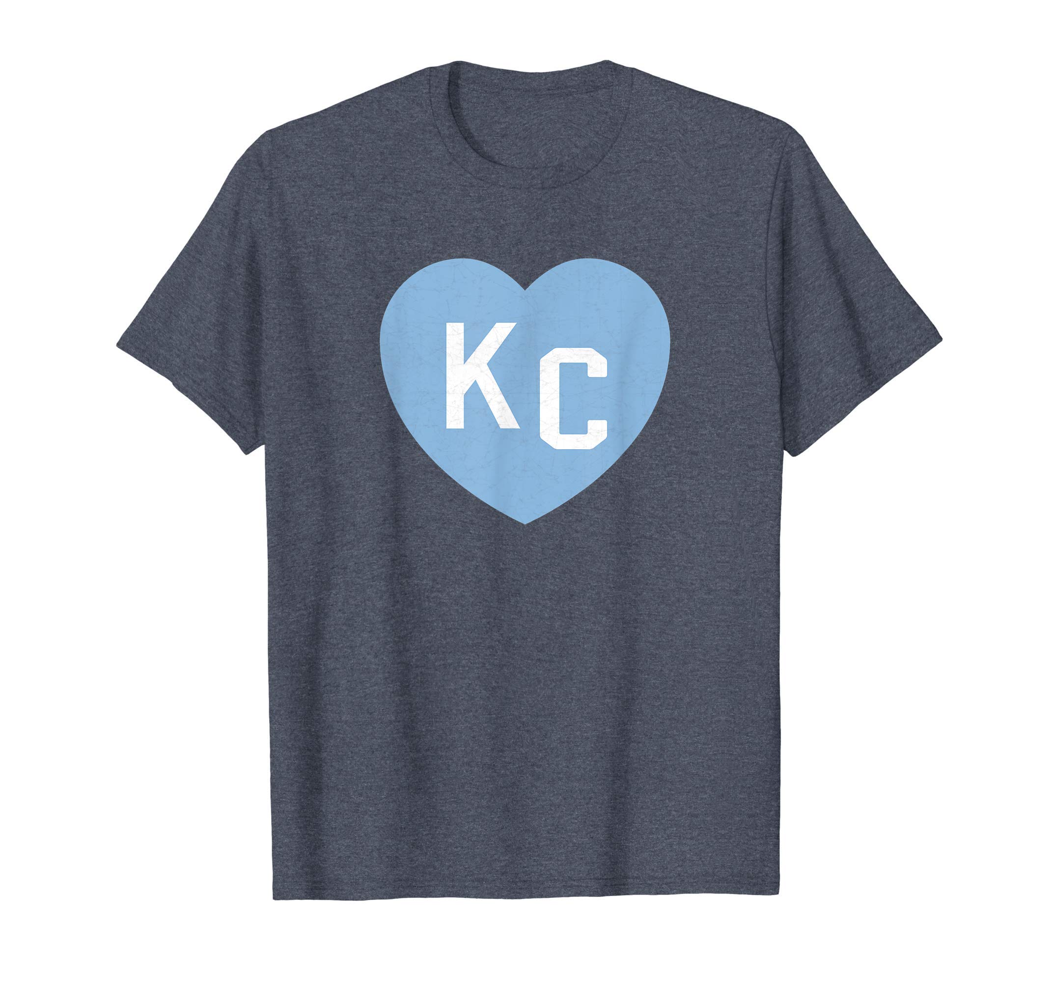 KC Heart 2-Letter KC (Kansas City) Love Powder Blue T-ShirtOEKO-TEX STANDARD 100