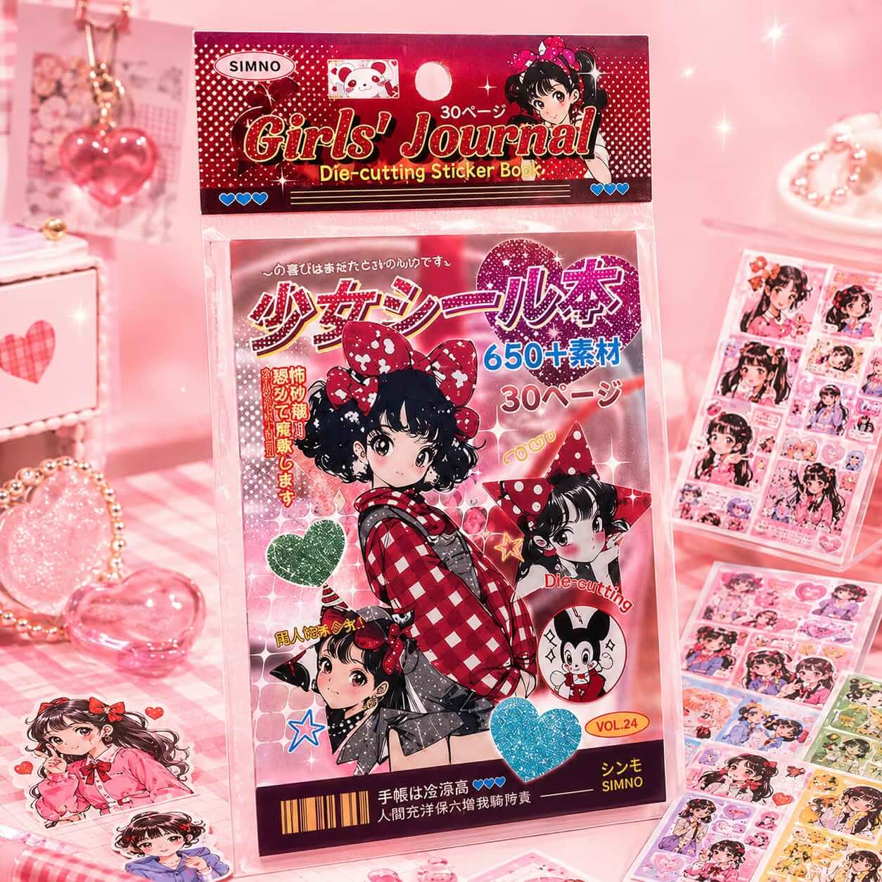 Kawaii Girl Sticker Book for Journaling & Scrapbooking, 800+ Japanese Aesthetic Die-Cut Stickers, Cute Anime Stationery for Adults, Junk Journal Supplies, Planner Decor, Vision Board Stickers Everyday