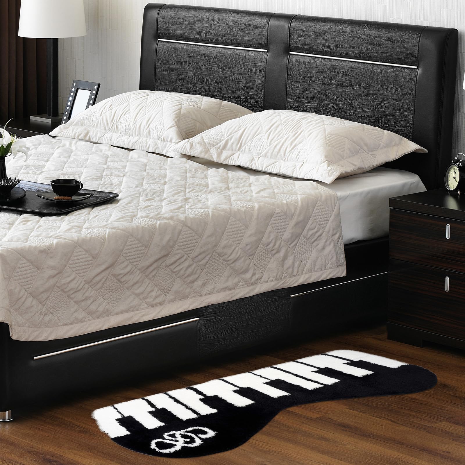 Tappeto Bagno Assorbente Asciugatura Rapida Motivo Tasti Pianoforte
