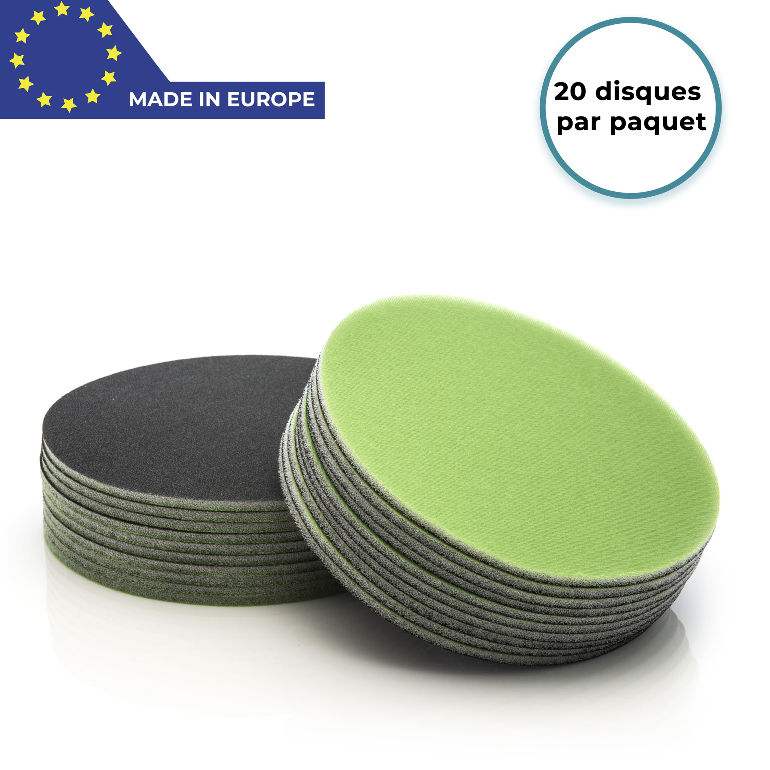 GLASS POLISH GP14503 GlasX-120 Medium Grade Schuurschijf met haak en lus, Silicon Carbide Schuurschijf/ 125mm / Pack van 20 schijven
