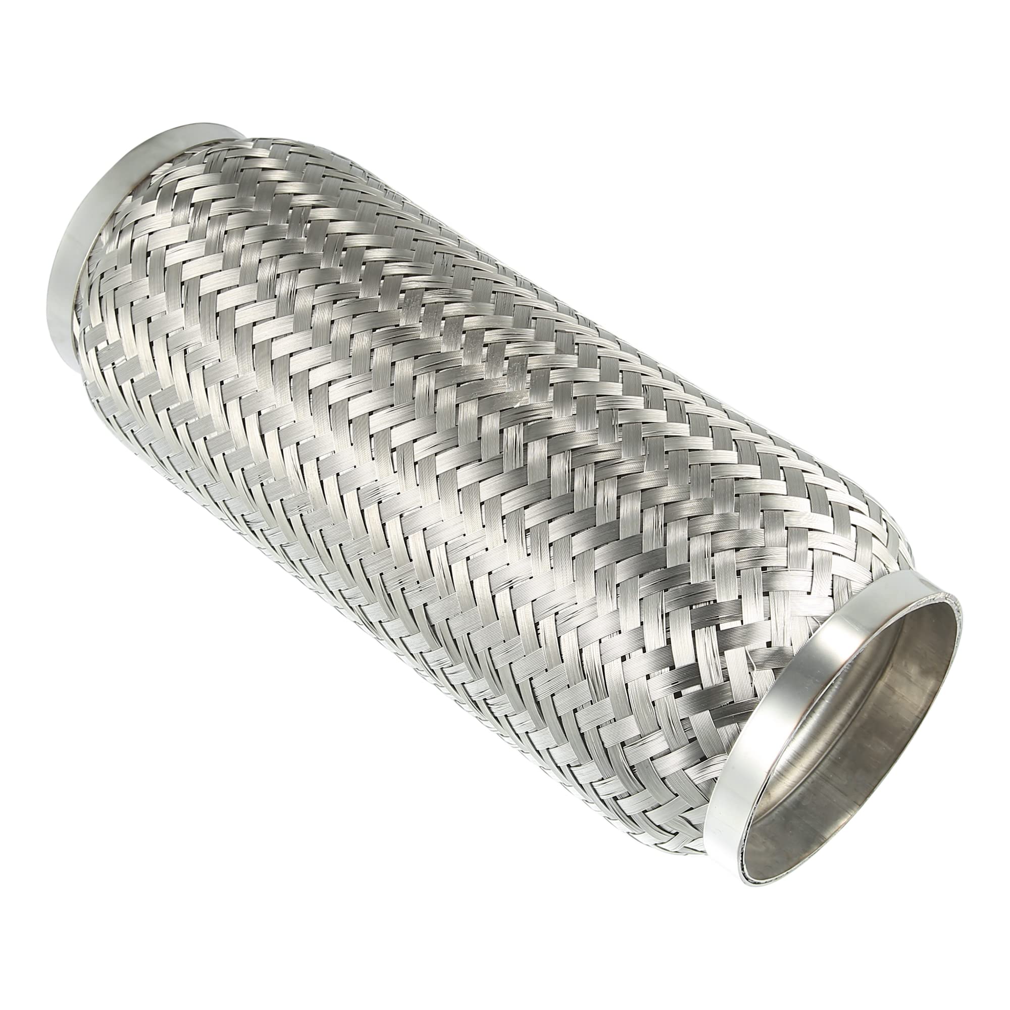 sourcing map Tubo Flexible De Escape Plateado 1Pc Para Coche | Acero Inoxidable, Plateado, 90Mm Diámetro Interior, 300Mm Longitud, Aislamiento De Ruido, Aliviar Vibración, Universal