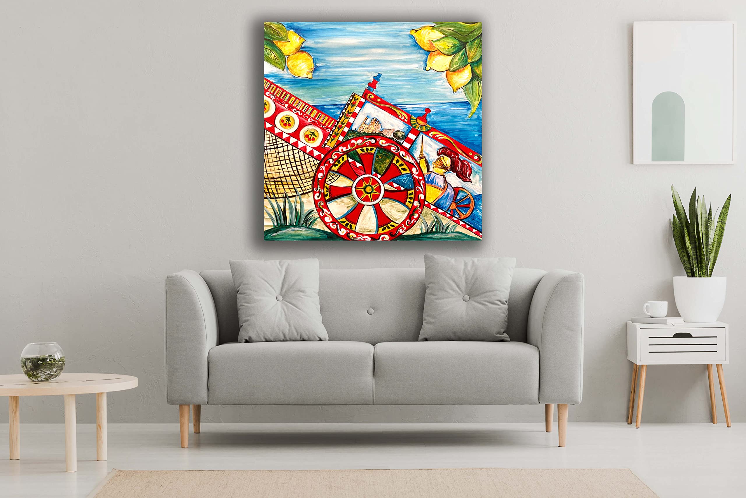 DIAMOND HOME Dipinto a Mano Acrilico su Tela con Telaio d'Abete da 3 cm - Quadro Materico con Dettagli a Rilievo - Made in Italy da Pittori Specializzati (80 x 80 cm) B 034
