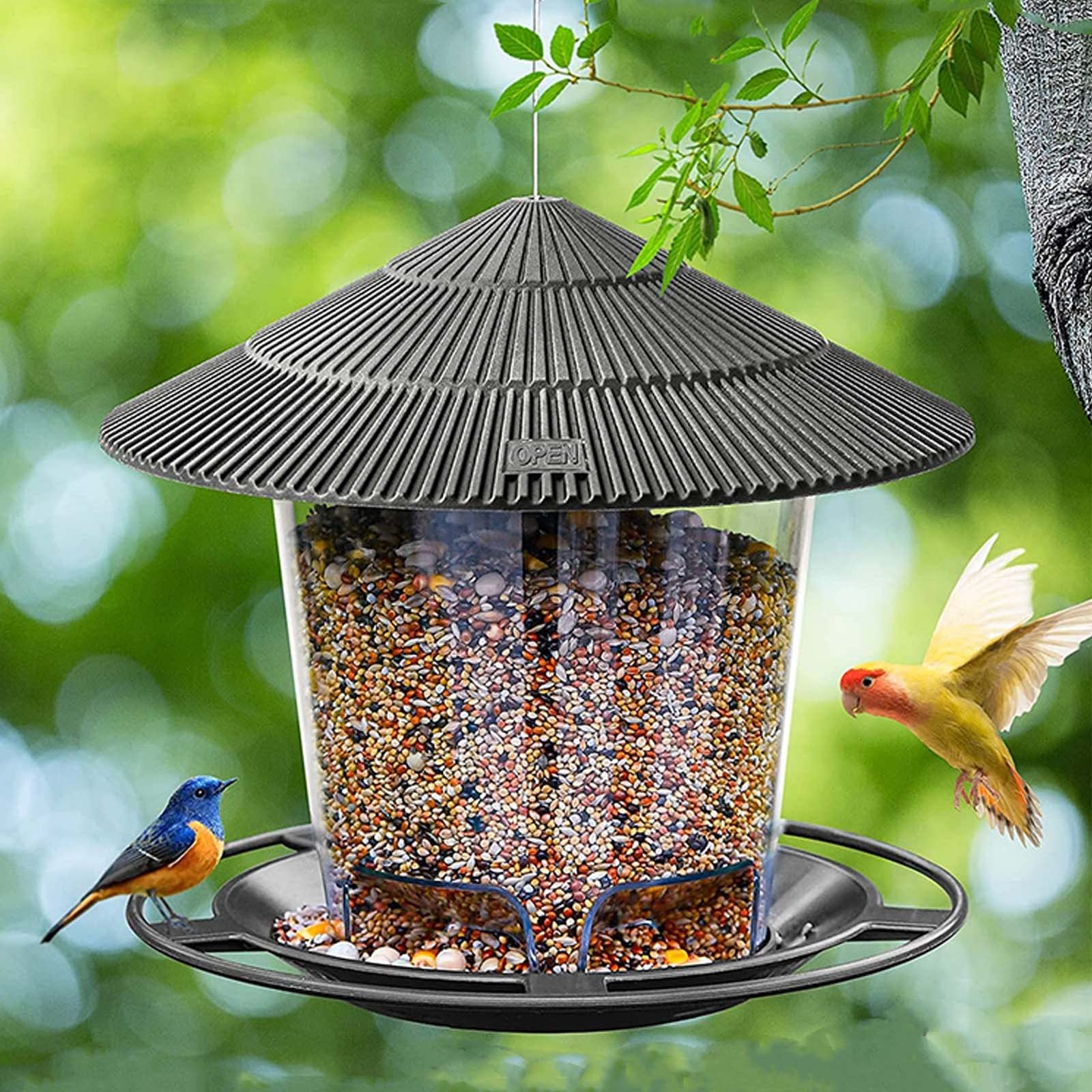 Mangeoire à Oiseaux à Suspendre, Mangeoire Oiseaux Exterieur Grande Capacite Distributeur A Graines Pour Petits Oiseaux Sauvages En Plein Air Jardin Parc 92343695