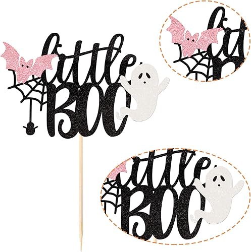 Vista 45 de Rsstarxi 1 paquete de decoración espeluznante para tartas, fantasma, murciélago, araña, decoración de Halloween y primer cumpleaños Diseño 4