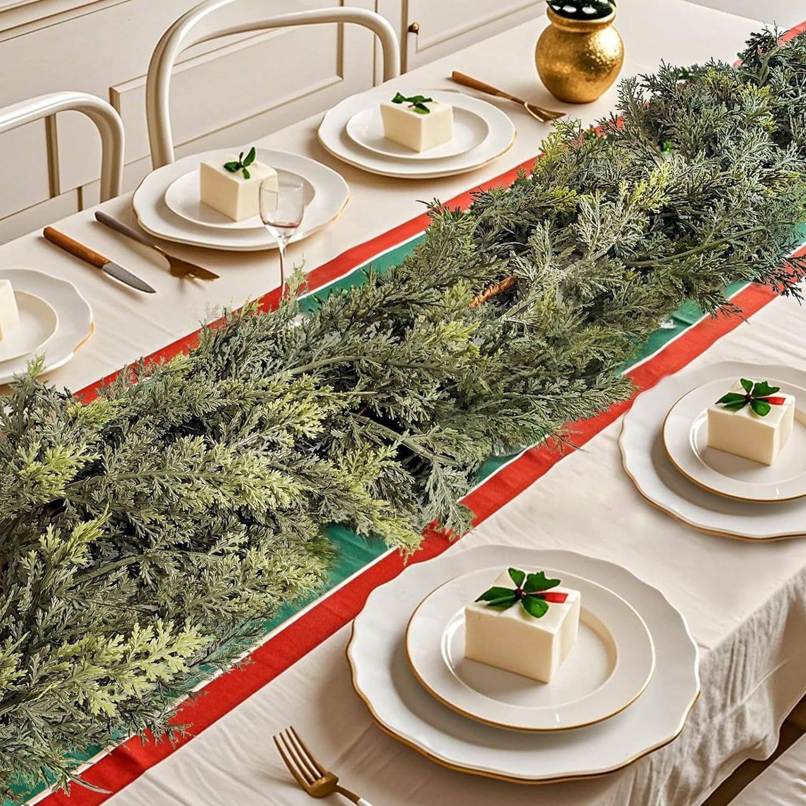 Guirnalda De Cedro Para La Navidad Decoración Navideña Resistente A Las
