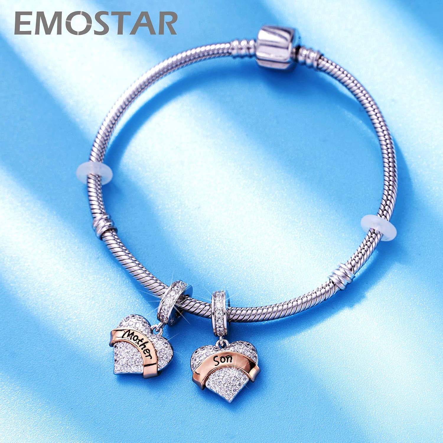 EMOSTAR Family Charms, 925 Sterling Silver Mother Father Daughter Son Sister Brother Godmother Nana Grandma Husband Wife Aunt Niece Cousin Uncle Best Friends, I Love You Dangle, fit European Bracelet - Image 2