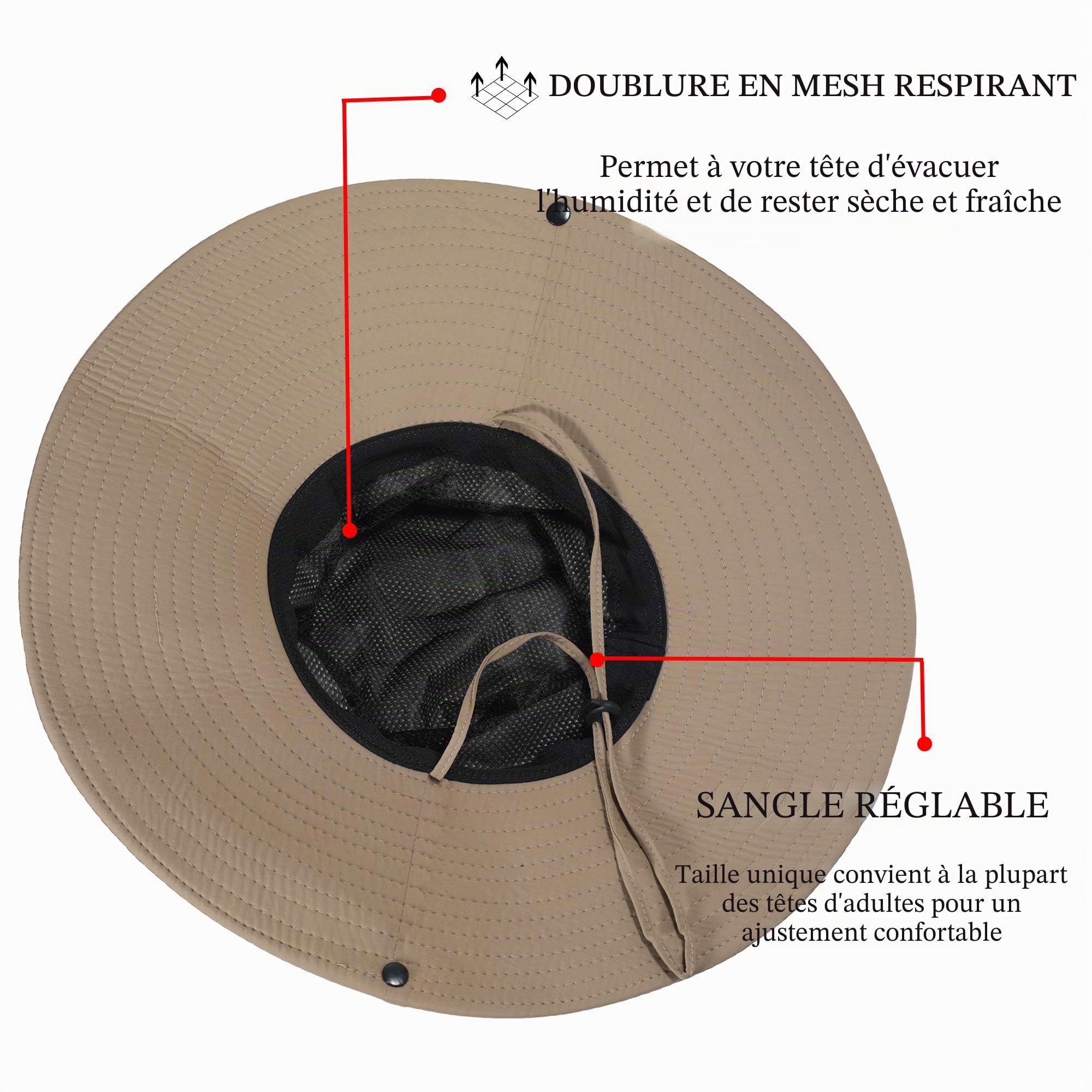 ZLYC Chapeau Boonie à Large Bord imperméable pour Homme - Chapeau de Soleil d'extérieur - Protection Solaire