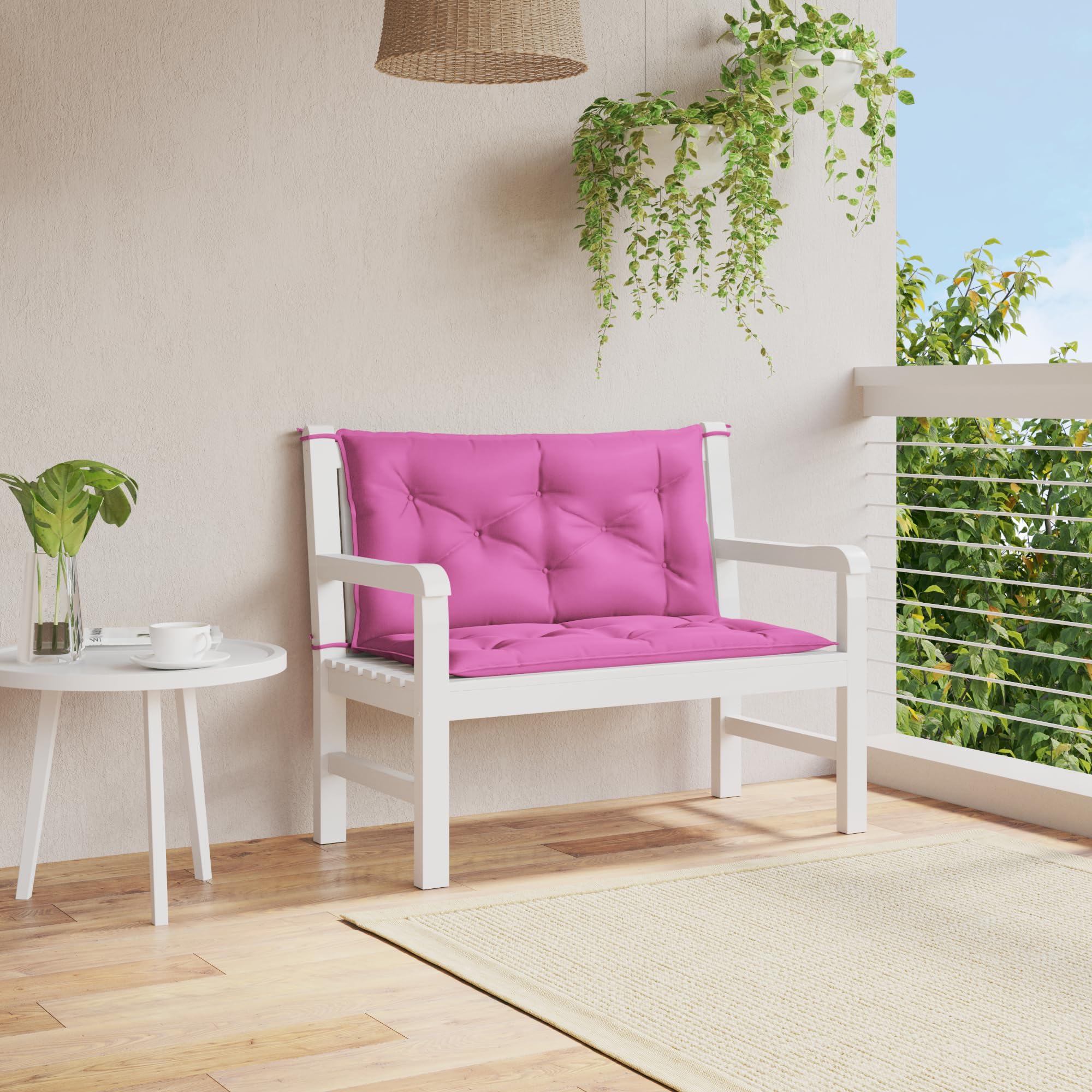 vidaXL Cuscini per Panca da Giardino 2 pz Rosa 100x50x7 cm in Tessuto