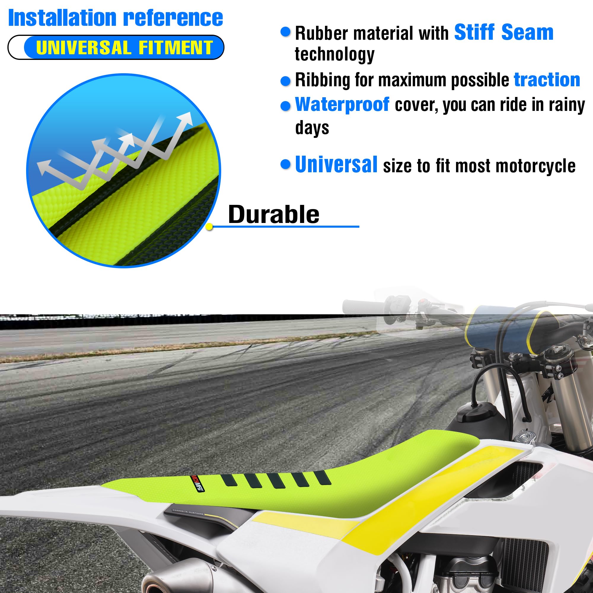 MCHMFG Ribbed Seat Cover For SX DRZ XCF RMZ KXF YZF 125 250 300 - View #7