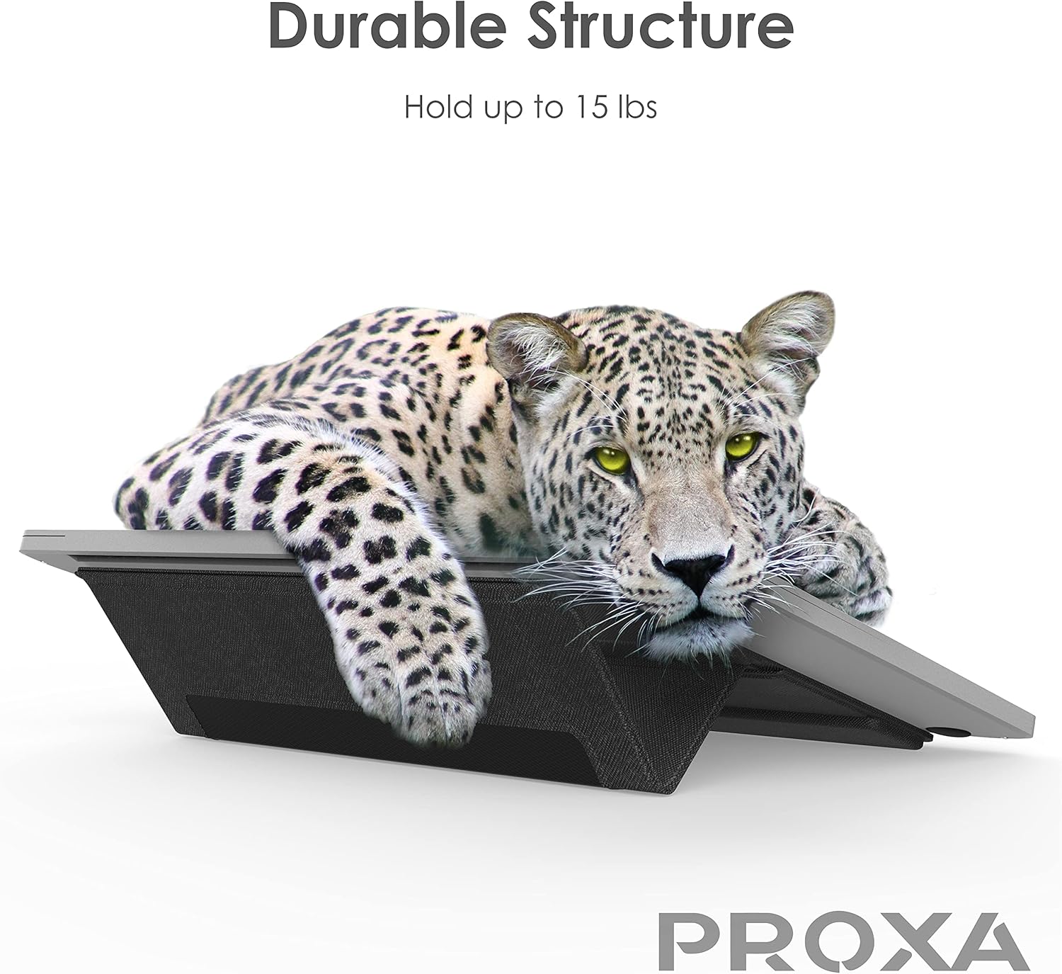 PROXA Portable Laptop Stand for MacBook 13" / 15" / 16"- Heavy Duty (Up to 15 lbs) - [Adjustable/PU Leather/Ergonomic/Reusable] - MacBook Air & MacBook Pro Compatible - Classic Black : Electronics