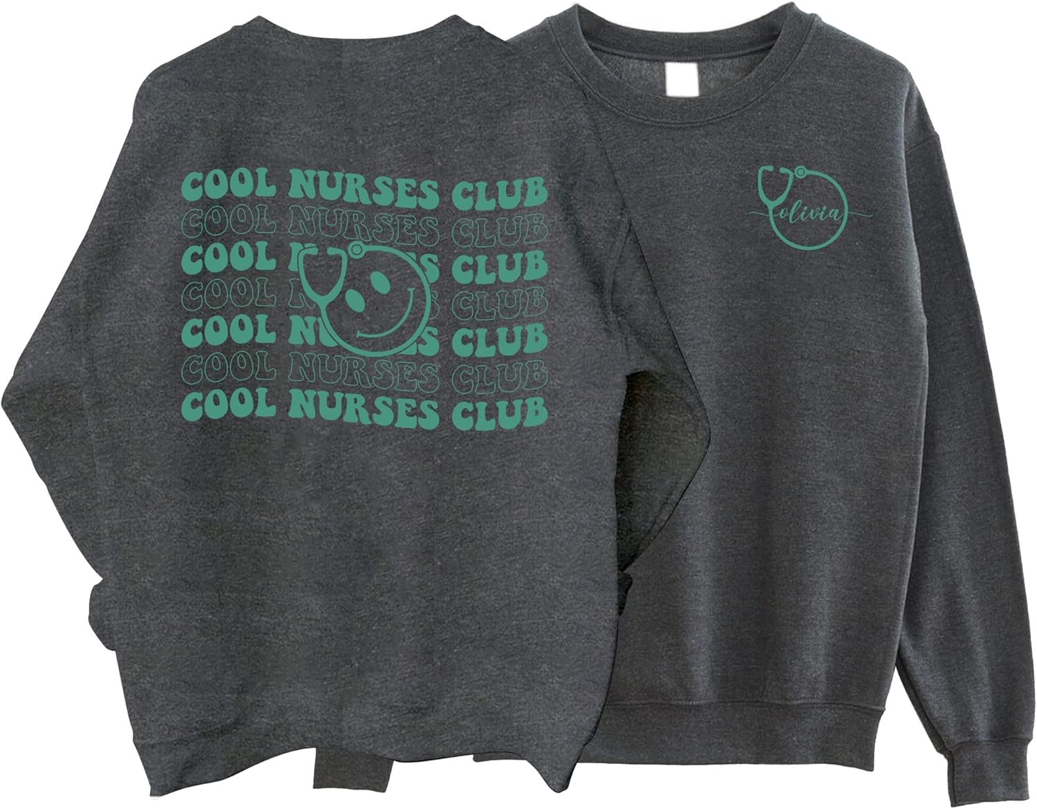 SPYRAMID Cool Nurse Club Sweatshirt - Custom Name Nurse Sweatshirt, student nurse sweatshirt, Nurse Crewneck Sweatshirt