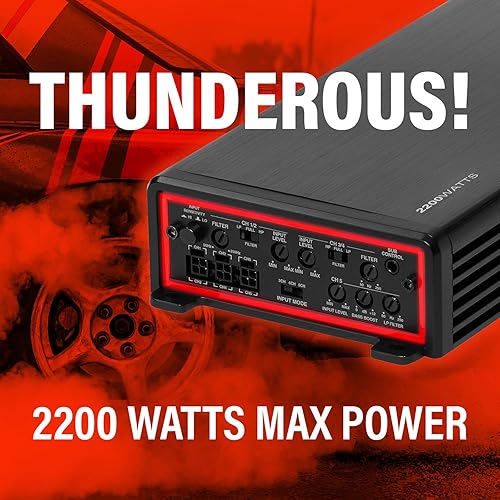 Miniatura 3 de BOSS Audio Systems Elite BE2200.5D - Amplificador de coche clase D de 5 canales, 2200 vatios, estable de 2 ohmios, digital, rango completo, fuente