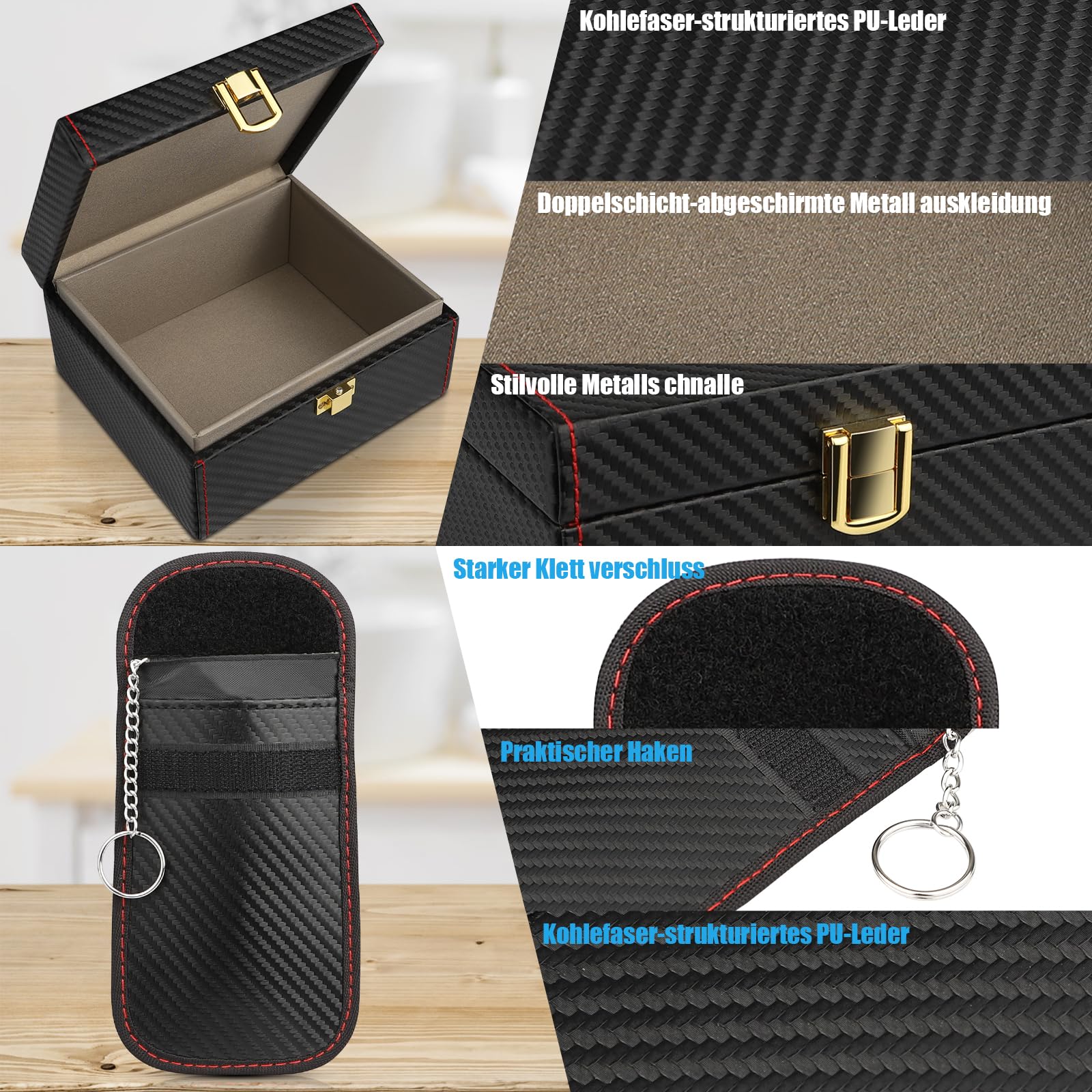 Etui Anti RFID,Boite Anti RFID,Antivol Boîtier Faraday avec 2 Signal Blocage Faraday Pochette Sac,Keyless Go Boîtier Protection Clef Voiture, Boîte à Clés de Voiture,Cage de Faraday | Rakuten