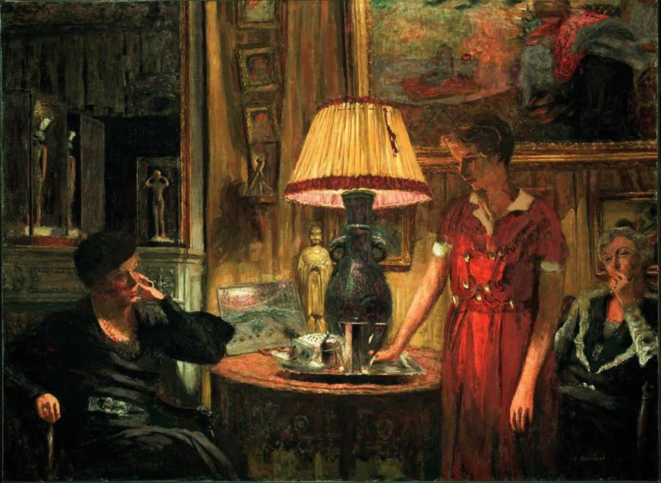 Serendipitp No Frame Vintage Wall Art Canvas Nordic Poster Canvas Print Picture The Visit By Edouard Vuillard Wall Art Poster For Home Decor 60X90cm