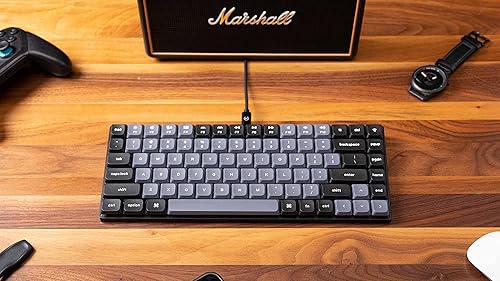 Miniatura 3 de Keychron S1 - Teclado mecánico con cable ultra delgado y 75% QMKVIA personalizable, 84 teclas RGB LED retroiluminadas de doble disparo para Mac