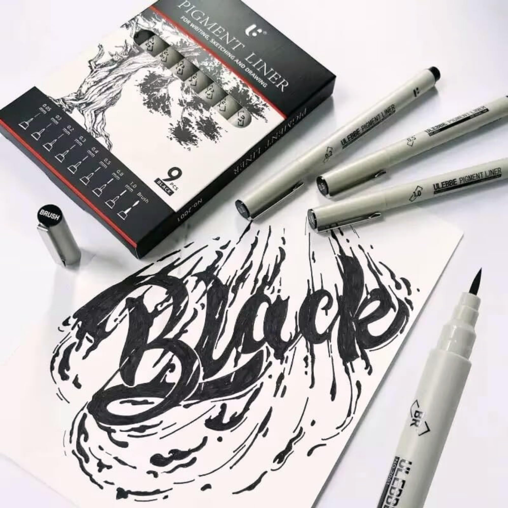 Corslet Set di 9 penne da disegno professionali, impermeabili, per schizzi, disegni e contorni, per arte, design e scrittura creativa, ideali per artisti, illustratori, designer e studenti
