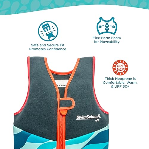 Vista 33 de SwimSchool Chalecos de entrenamiento de natación para niños pequeños de 2 a 6 años – Niños/niñas – Varios colores/estilos – Flotadores para aprender