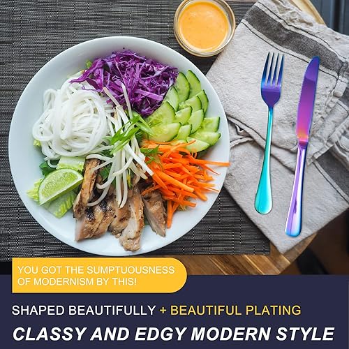 Miniatura 8 de ZXZCTTC Juego de cubiertos de acero inoxidable de 8 piezas, para viajes, campamento, apto para lavavajillas, incluye cuchillo, tenedor, cuchara,