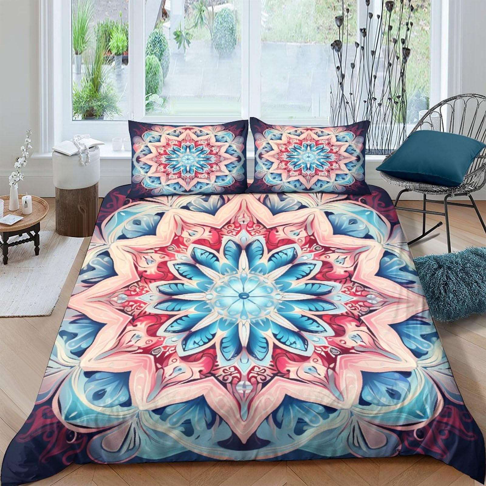 Housse de couette respirante 220x240 et taies d'oreiller Datura