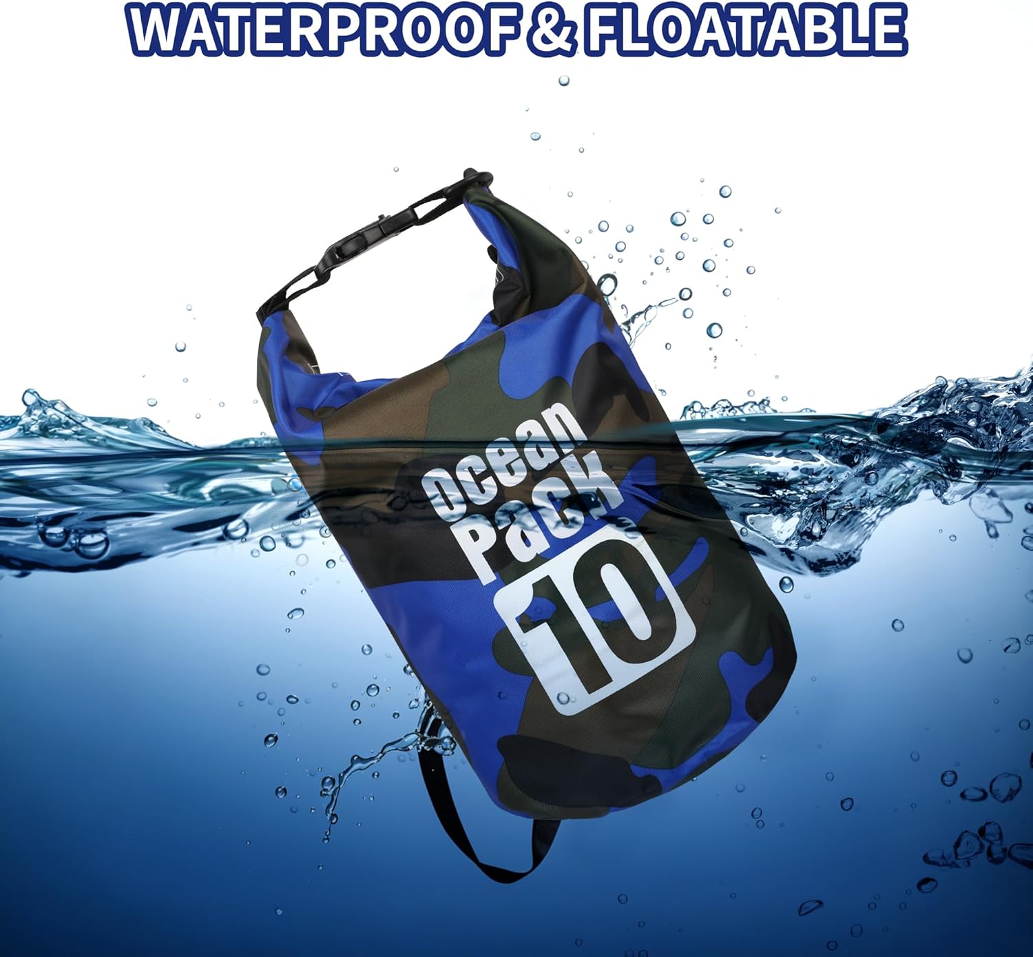 Dry Bag Waterproof for Women Men,20L Rolled Lightweight Dry Storage Bag Backpack with Phone Case for Travel,Swimming,Boating, Kayaking,Camping & Beach,Blue - Image 5
